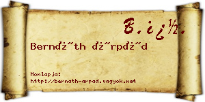 Bernáth Árpád névjegykártya